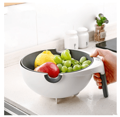 Double Drain Basket Bowl Washing Kitchen Strainer - Nioor