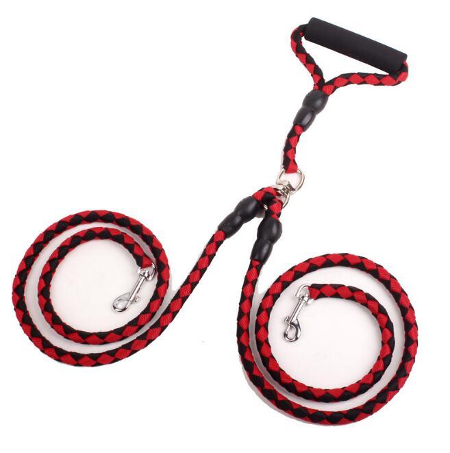 Double-Ended Traction Rope For Walking The Dog Hand-Double-Ended Traction Rope One Plus Two Leash Collar Pet Supplies Dog Collar - Nioor