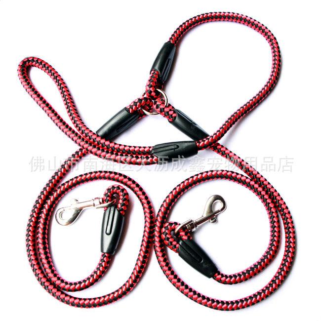 Double-Ended Traction Rope For Walking The Dog Hand-Double-Ended Traction Rope One Plus Two Leash Collar Pet Supplies Dog Collar - Nioor