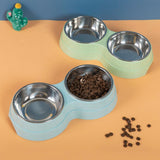 Double Pet Bowls Dog Food Water Feeder Stainless Steel Pet Drinking Dish Feeder Cat Puppy Feeding Supplies Small Dog Accessories - Nioor