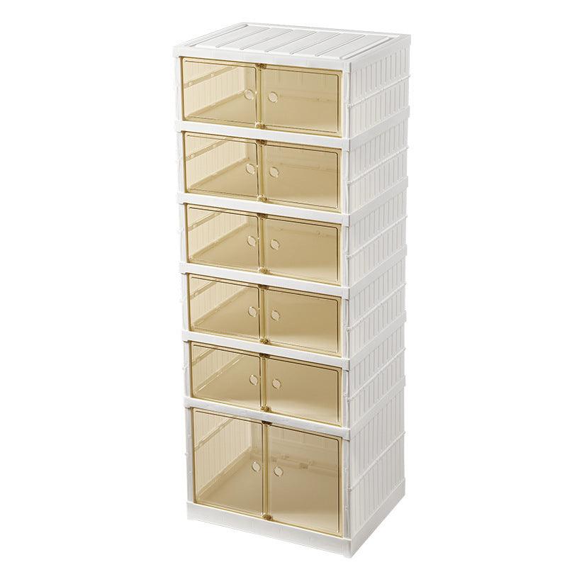 Double Row Folding Shoe Box Transparent Storage Rack Installation - Nioor