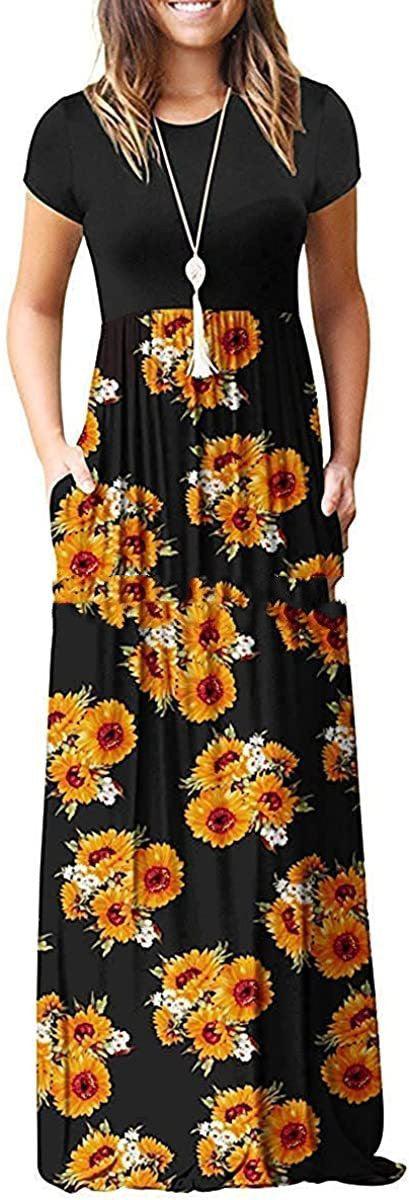 Dress Round Neck Short Sleeve Printed Waist-controlled - Nioor