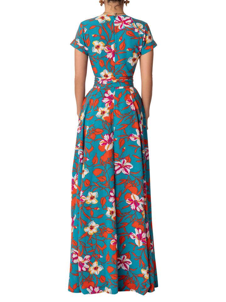 Printed Waist-controlled Split Dress - Nioor