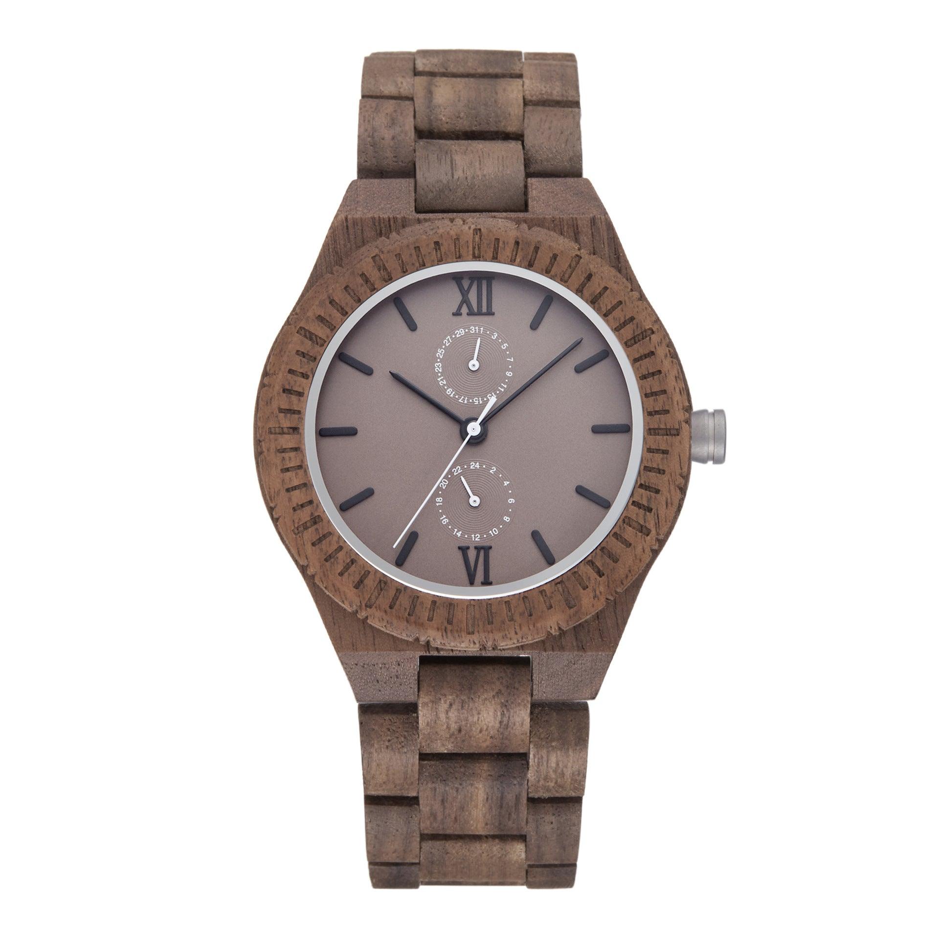 Men's Multi-functional Wooden Watch Quartz Movement - Nioor