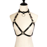 Sexy Lady Punk Collar Strap One Heart Belt Belt Strap Chest Personalized Hip Hop Harness Leather Goods - Nioor