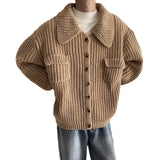 Winter Lapel Sweater Single-breasted Men's Loose Cardigan - Nioor