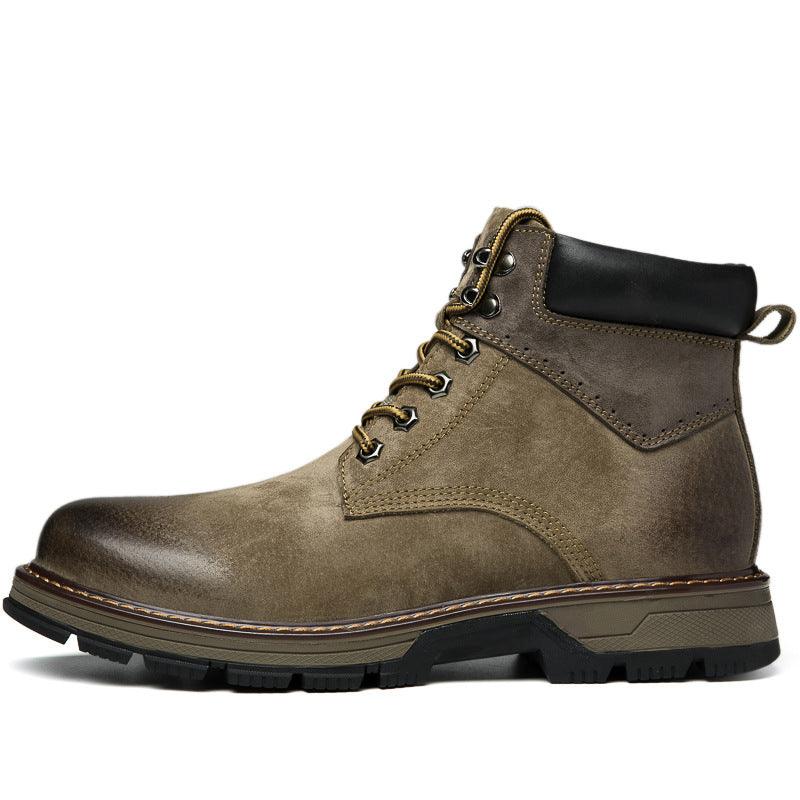 Winter Leather Martin Boots Men's Shoes High Top British - Nioor