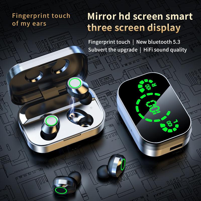 YD03 Wireless Bluetooth Headset TWS Large Screen Smart Digital Display In Ear Breathing Light - Nioor