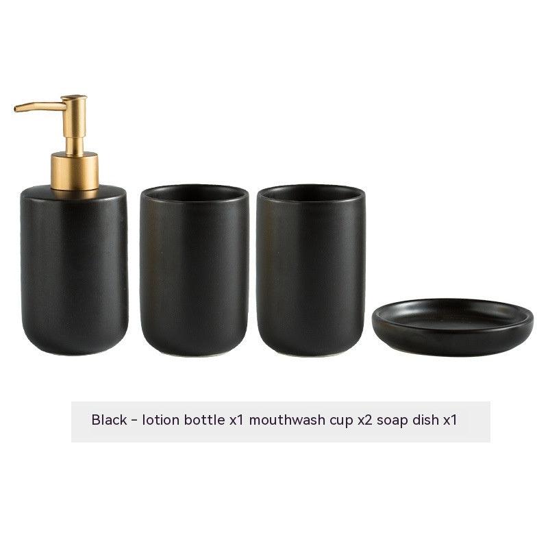 Solid Color Ceramic Bathroom Four-piece Set - Nioor