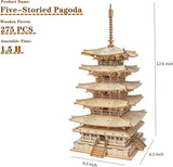 Robotime Five-storied Pagoda 3D Wooden Puzzle Toys For Children Kids Birthday Gift TGN02 - Nioor