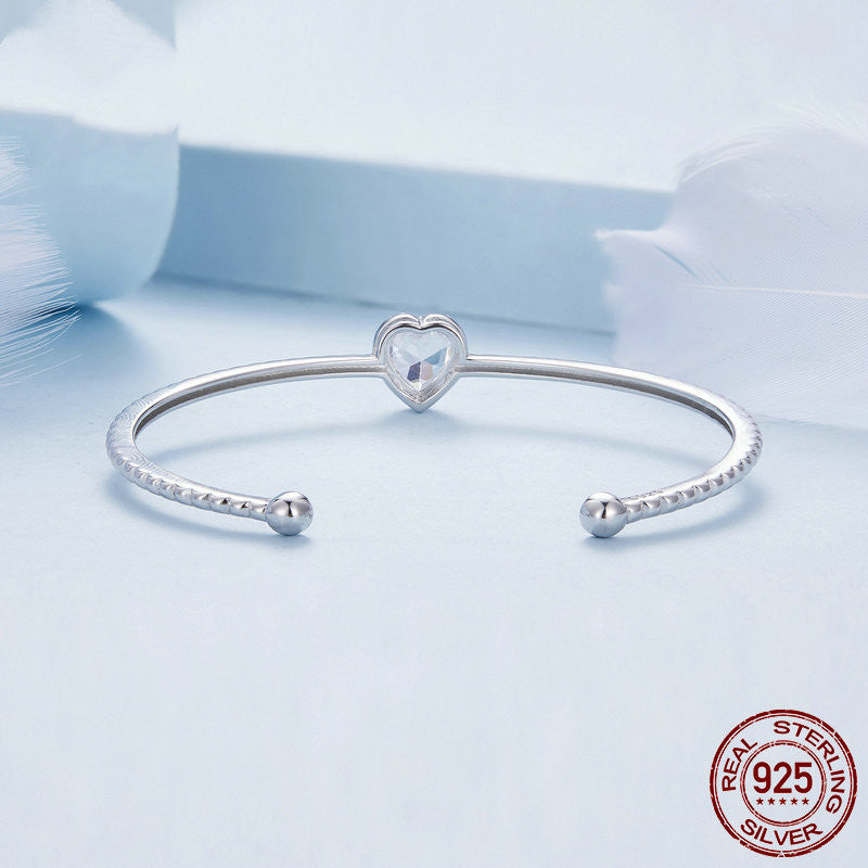 Heart-shaped S925 Sterling Silver Bracelet