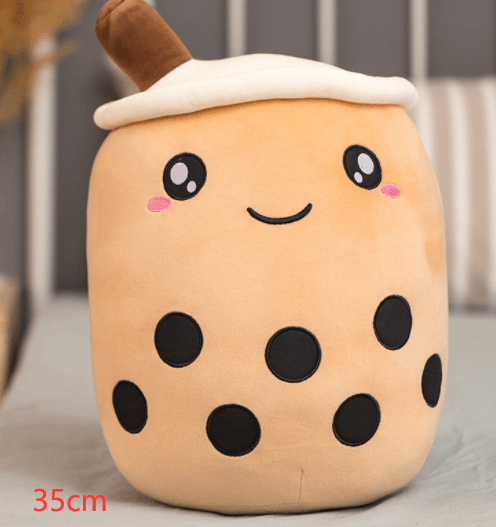 Cute Fruit Drink Plush Stuffed Soft Strawberry Milk Tea Plush Boba Tea Cup Toy Bubble Tea Pillow Cushion Kids Gift - Nioor