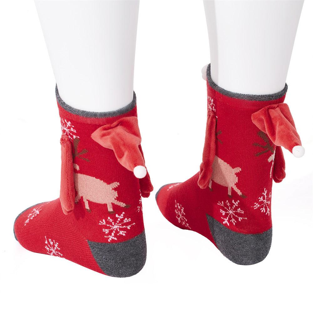 Mid Tube Christmas Couple Socks - Nioor