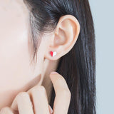 S925 Sterling Silver Two-tone Love Heart Stud Earrings Female Temperament - Nioor
