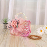 Flower Knitted Pearl Portable Diagonal Bag - Nioor