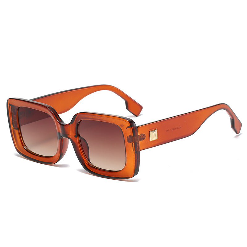 New Retro Square Large Frame Sunglasses Men And Women Trendy