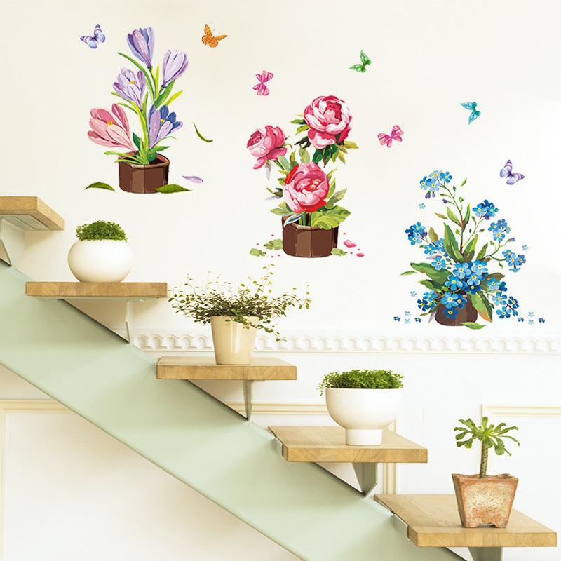 Creative Wall Decorations Plants Potted Wall Stickers - Nioor