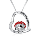 Cow Necklace 925 Sterling Silver Mushroom Cow Pendant Cute Animal Jewelry for Women Girls - Nioor