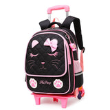 Children's Two-three-wheel Trolley Schoolbag Detachable - Nioor