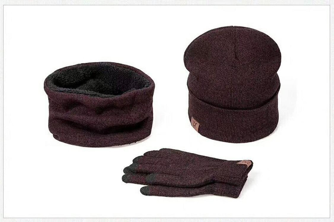 Fashion Men's Warm Hat And Velvet Three-piece Suit - Nioor