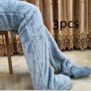 Over Knee High Fuzzy Long Socks Winter Warm Cold Leg Knee Joint Cold-proof Stockings Home Floor Sleeping Socks - Nioor