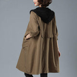 Women's Mid-length Autumn Loose Hooded Coat - Nioor