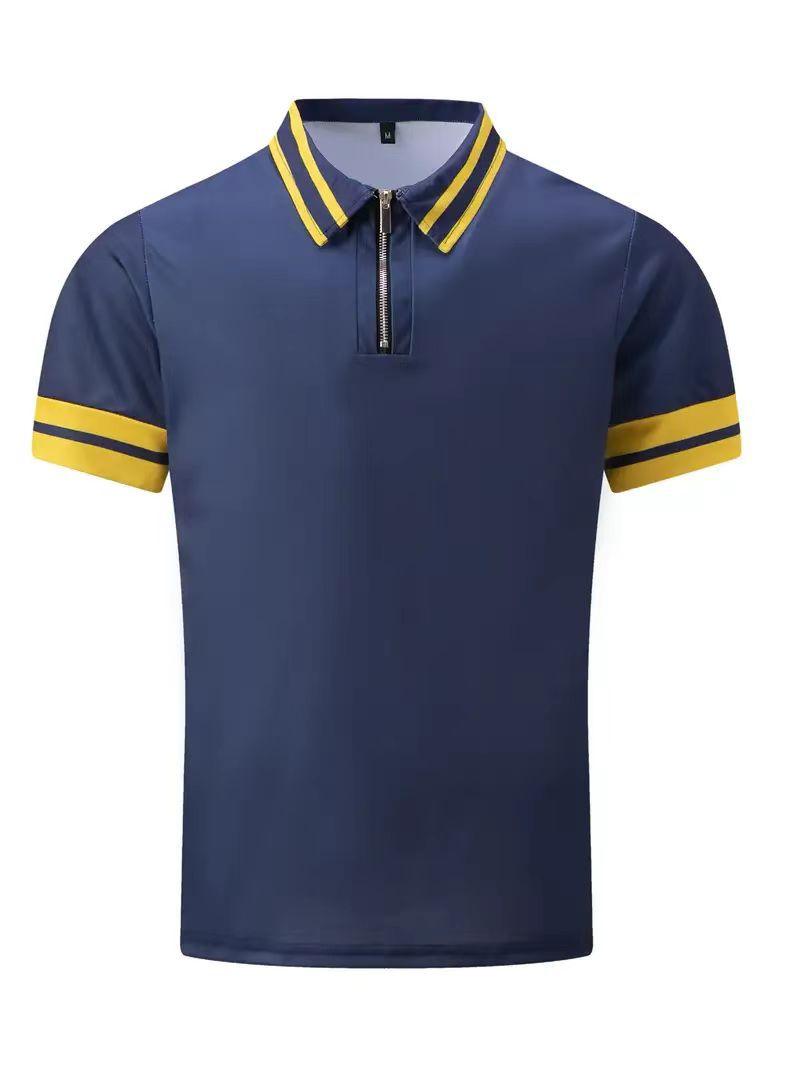 Zipper Stitching Men's Sports Polo Shirt - Nioor