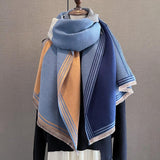 Color Matching Fashion Cashmere Thickened Scarf For Women Winter - Nioor