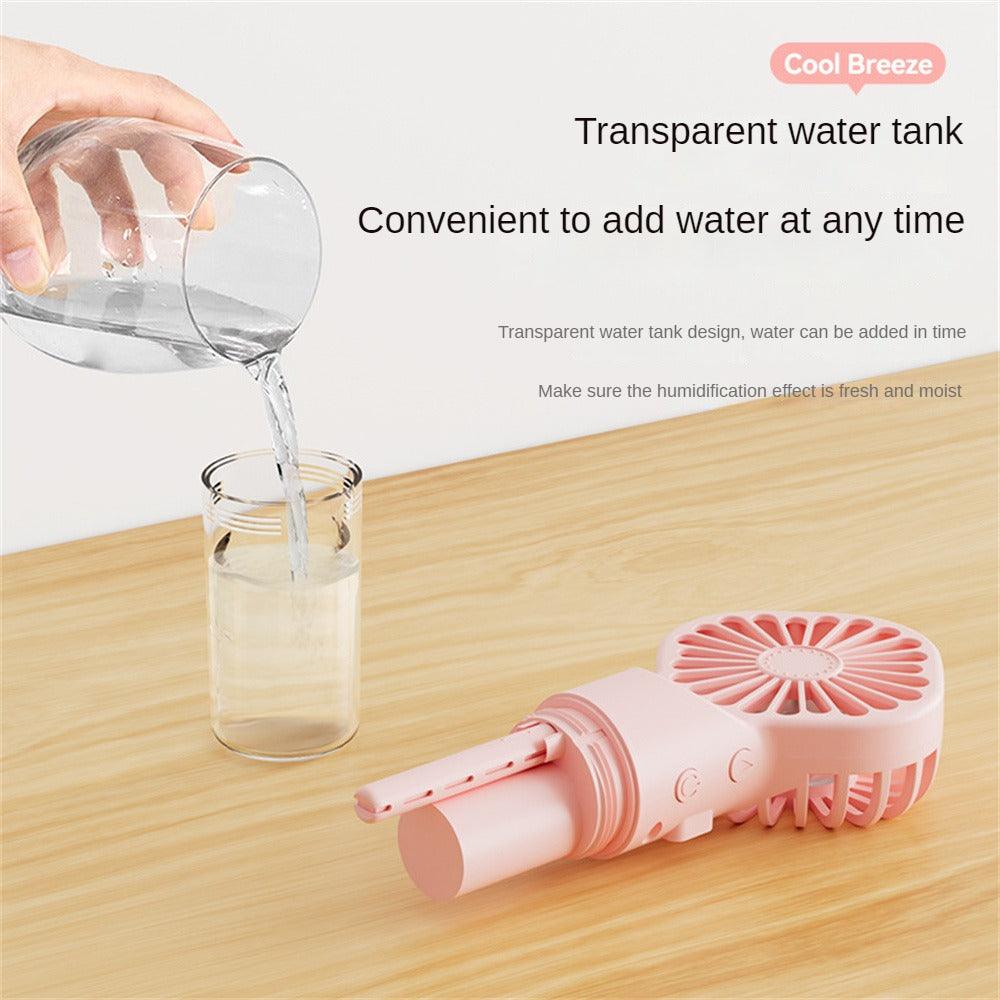 Strong Power Spray Humidification Small Fan Humidification Usb Charging Portable Fan Icy And Refreshing Fan Water Supplement - Nioor