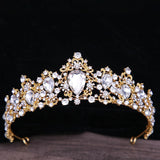 Baroque Rhinestone Crystal Bridal Crown - Nioor