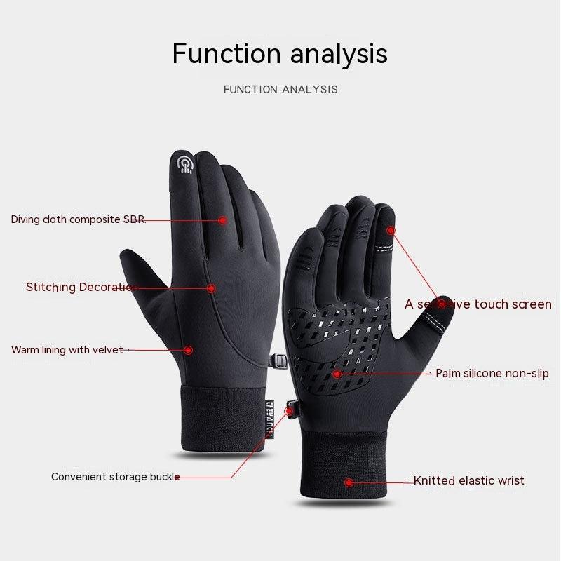 Cycling Gloves Autumn And Winter Outdoor Sports Waterproof Touch Screen - Nioor