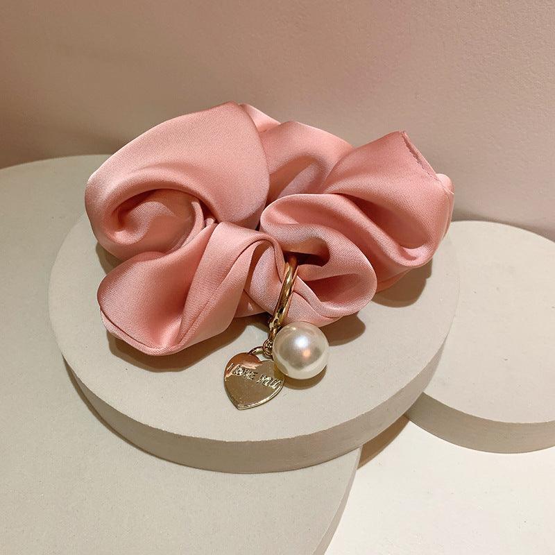 Simple Solid Color High-grade Texture Elegant Low Ponytail Headdress Flower Hair Ring - Nioor