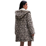 European And American Hooded Plush Top Leopard Fashion Brand Fleece Padded Coat - Nioor