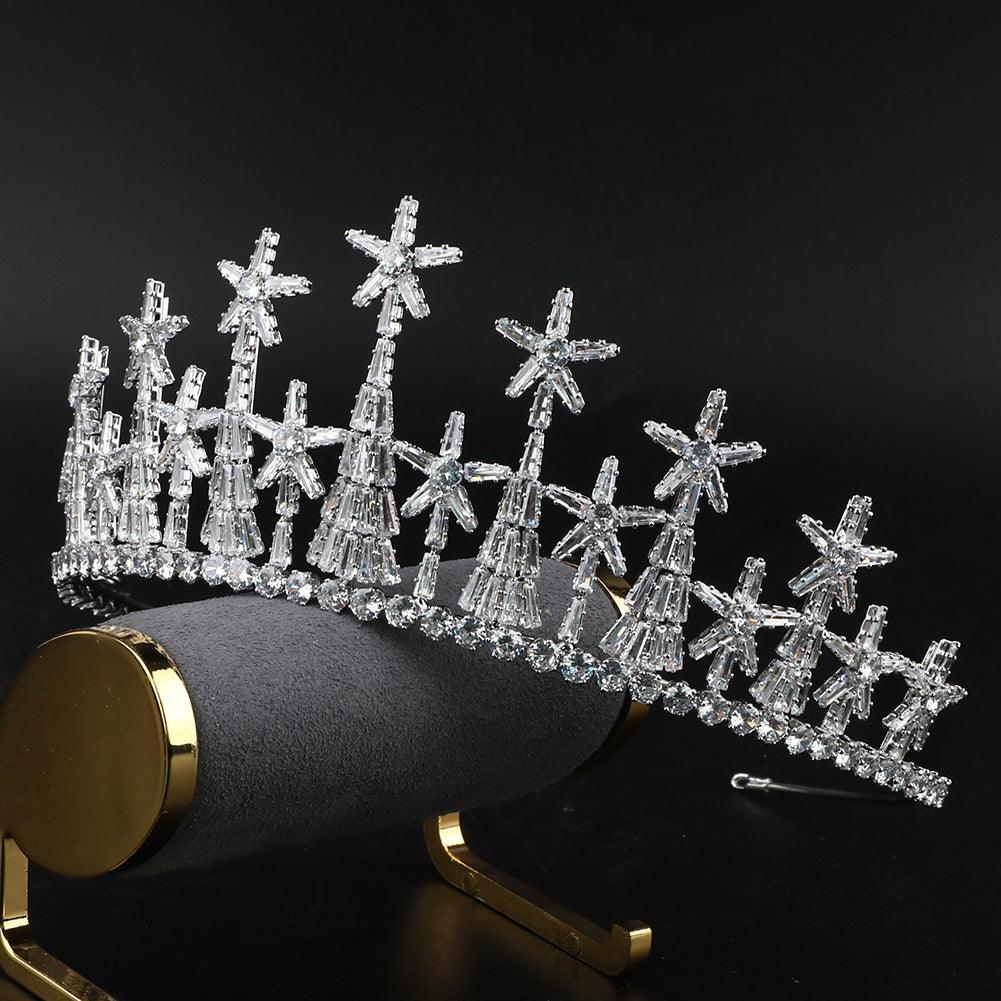 Zircon Headdress Formal Dress Accessories Bridal Crown - Nioor