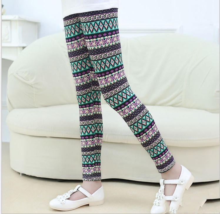 Middle-aged Children's Leggings With Stretch Print