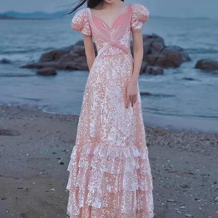 Pink Evening Dress For High End Luxury Women - Nioor