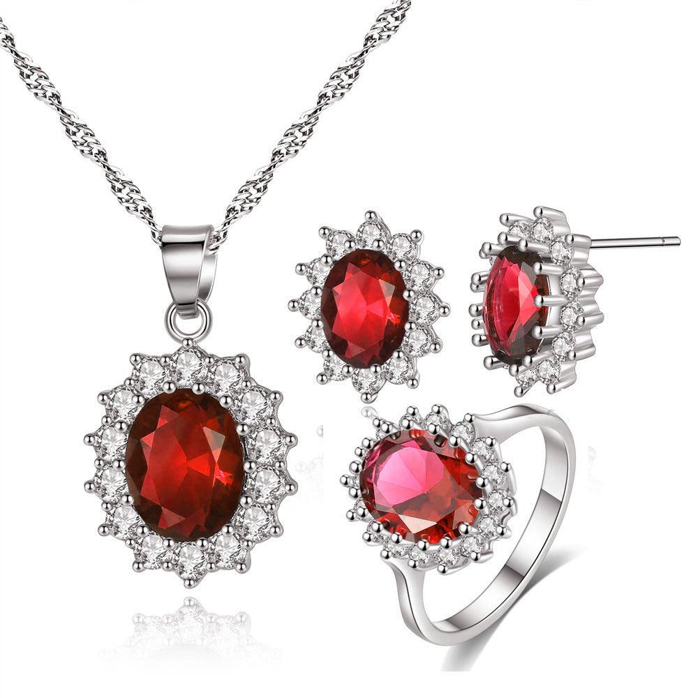 Sunflower Jewelry Set Necklace Ring Stud Earrings Bridal Jewelry - Nioor