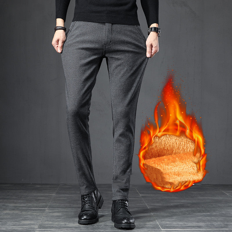 Men's Business Pants Are Thickened And Velvet Anti-wrinkle.