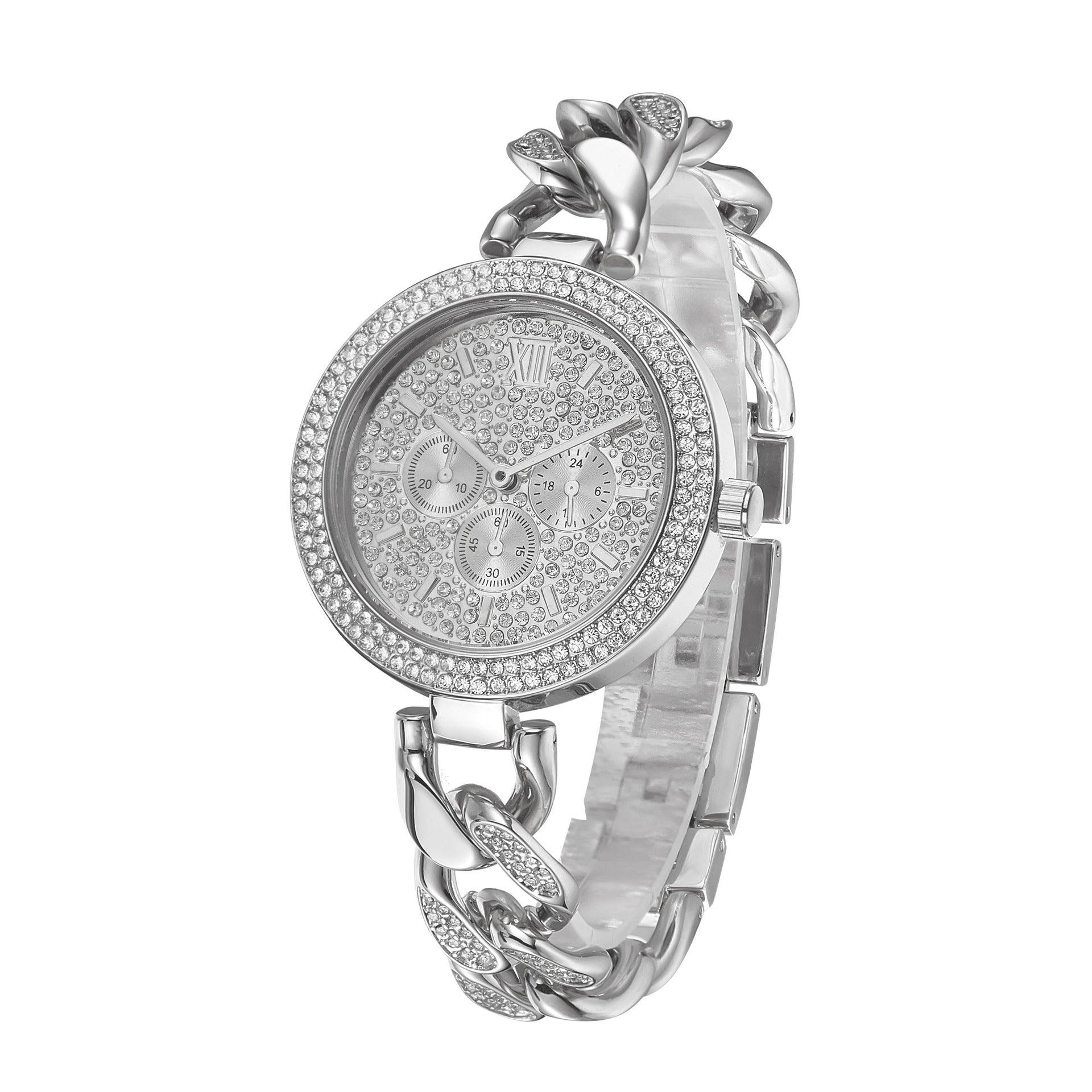 Trendy Diamond Hip Hop Cuban Chain Quartz Watch - Nioor