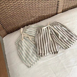 Baby Thin Cotton Vertical Stripes Korean Casual Shorts