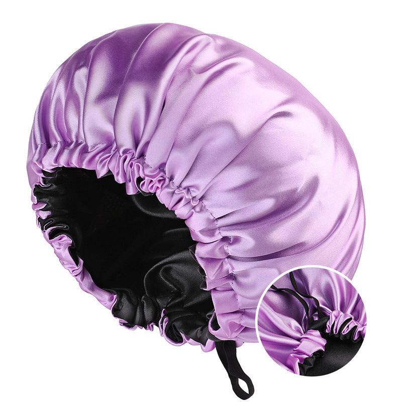 New Women's Fashion Double-layer Satin Sleeping Hat - Nioor