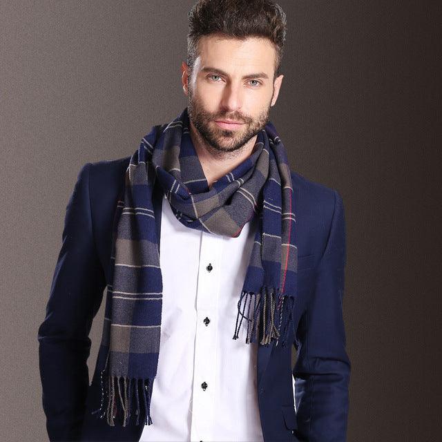 New Europe Fashion Shawl Scarves Men Winter Warm Tartan - Nioor