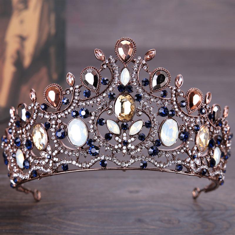 Vintage Elegant Sapphire And Diamond Bridal Crown Tiara - Nioor