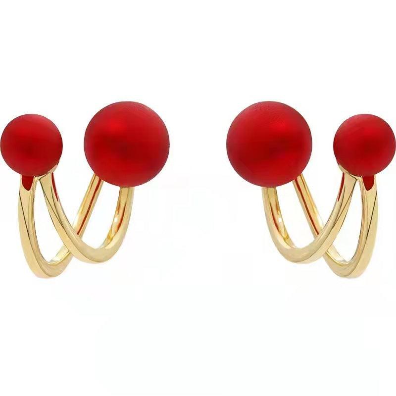 New Style High-end Sterling Silver Earrings French Net Red Ear Buckles - Nioor