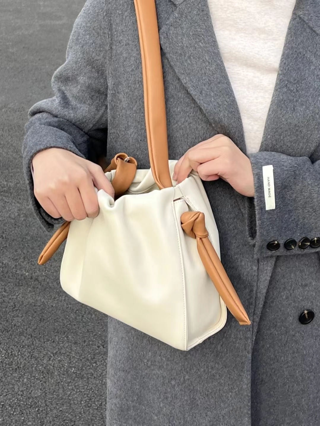 Women's Fashion Color Contrast Shoulder Messenger Cloud Bag