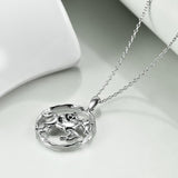 925 Sterling Silver Horse and Panda Running Horse Pendant Necklace Jewelry - Nioor