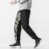 Japanese Vintage Patchwork Print Casual Pants - Nioor