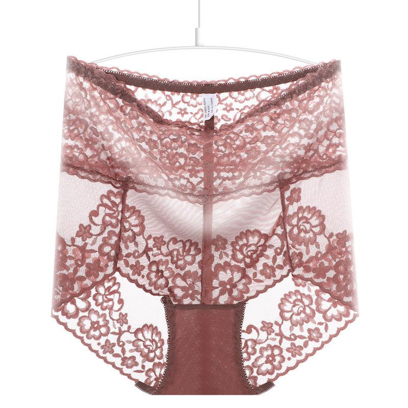 Women's Plus Size High Waist Lace Underwear - Nioor