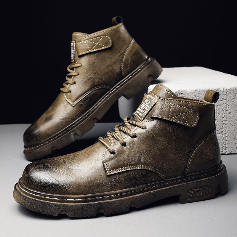 Vintage Fashion Motorcycle Boots Male Trend