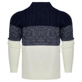 Men's Casual Color Block Long Sleeve Cable Knit Pullover Sweater - Nioor